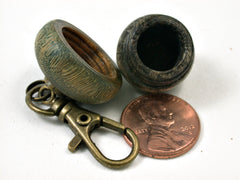 LV-1706  Buckeye & Verawood Acorn Key Fob, Pill Holder, Memorial Pendant-SCREW CAP