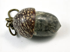 LV-1696 Buckeye Burl & Betelnut Acorn Key Fob, Pill Holder, Cash Stash-SCREW CAP