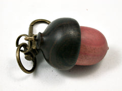 LV-1703 Pink Ivory & Ebony Acorn Key Fob, Pill Holder, Memorial Pendant-SCREW CAP