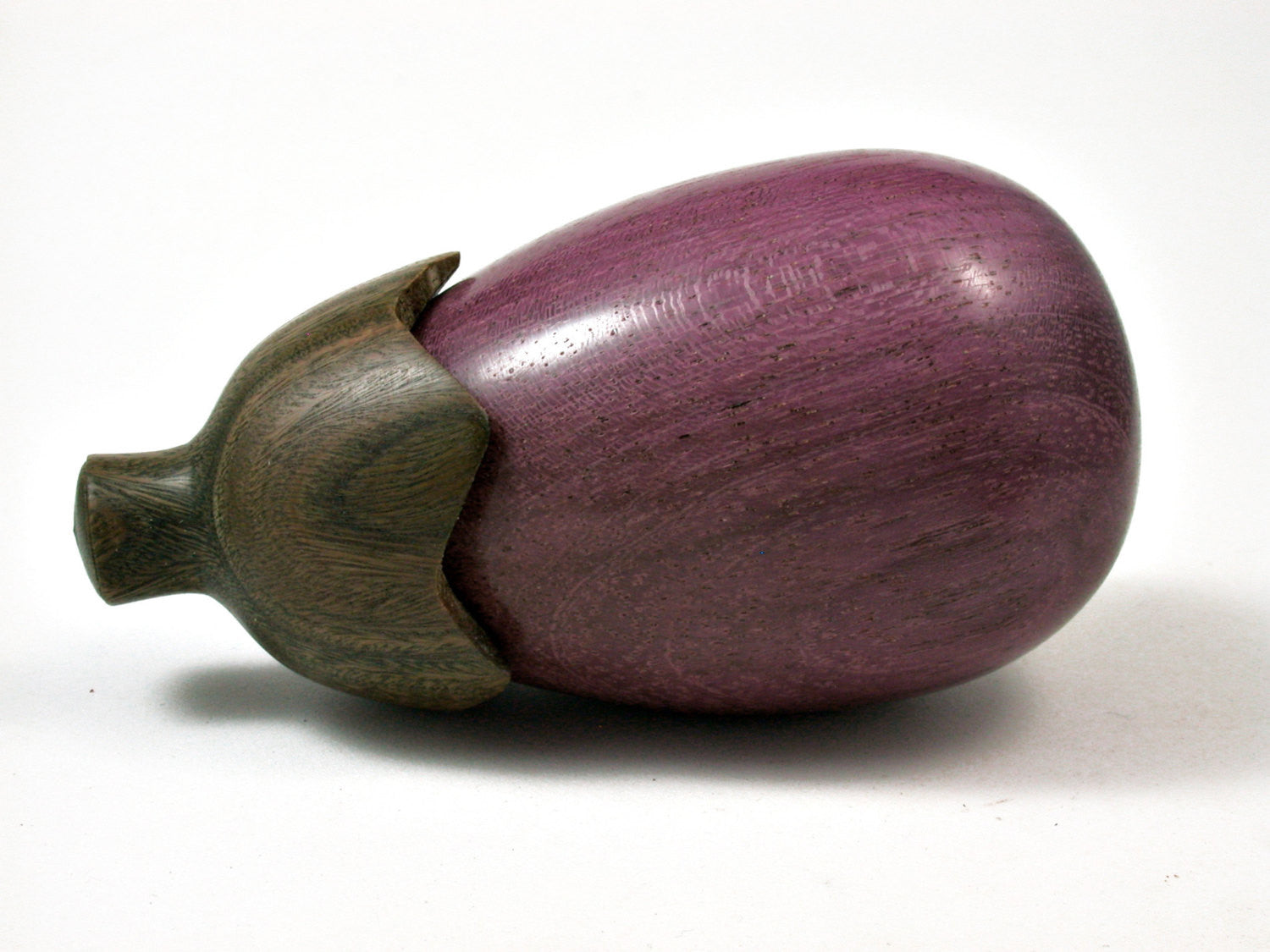 LV-1726 Purpleheart & Verawood Eggplant Trinket Box, Jewelry Box, Needle Case-SCREW CAP