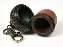 LV-1789 Manzanita & Black Palm Wooden Acorn Key Fob, Pill Holder, Cash Stash-SCREW CAP