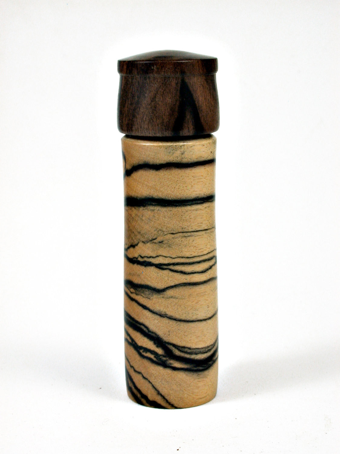 LV-1784 B&W Ebony with Mun Ebony Wooden Pill Box, Toothpick Holder, Needle Case-SCREW CAP