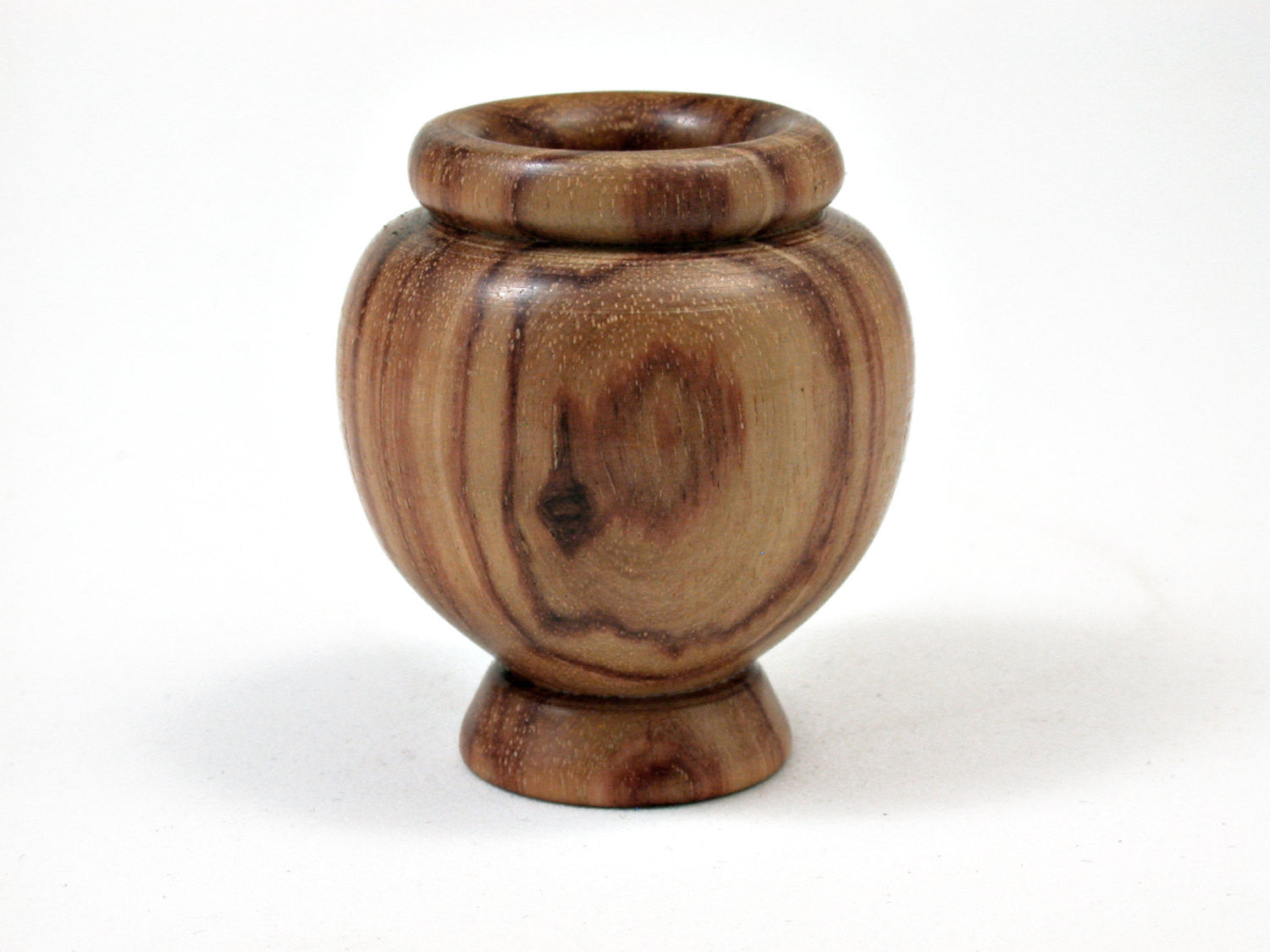 LV-0365 Tulipwood Miniature Wooden Vase, Footed Bowl, Hollow Form-CUTE