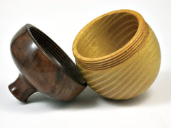 LV-1424 Osage Orange & Black Walnut Hand Turned Wooden Acorn Trinket Box, Keepsakes, Jewelry Box-SCREW CAP