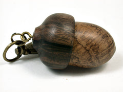 LV-1790 Teak Burl & Ebony Wooden Acorn Key Fob, Pill Holder, Secret Compartment Pendant-SCREW CAP