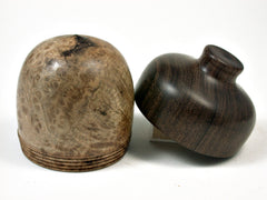 LV-1793 Catalpa Burl & Leadwood Acorn Trinket Box, Keepsake, Jewelry, Ring Box-SCREW CAP
