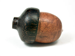 LV-1795 Afzelia Xylay & Black Palm  Acorn Trinket Box, Keepsake, Jewelry Box-SCREW CAP