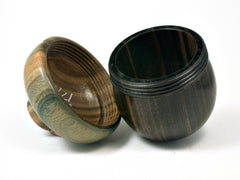 LV-1796 Mun Ebony & Verawood  Acorn Trinket Box, Keepsake, Jewelry Box-SCREW CAP