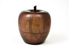 LV-1829  Manzanita & Ebony Apple Threaded Trinket Box, Jewelry Box-SCREW CAP