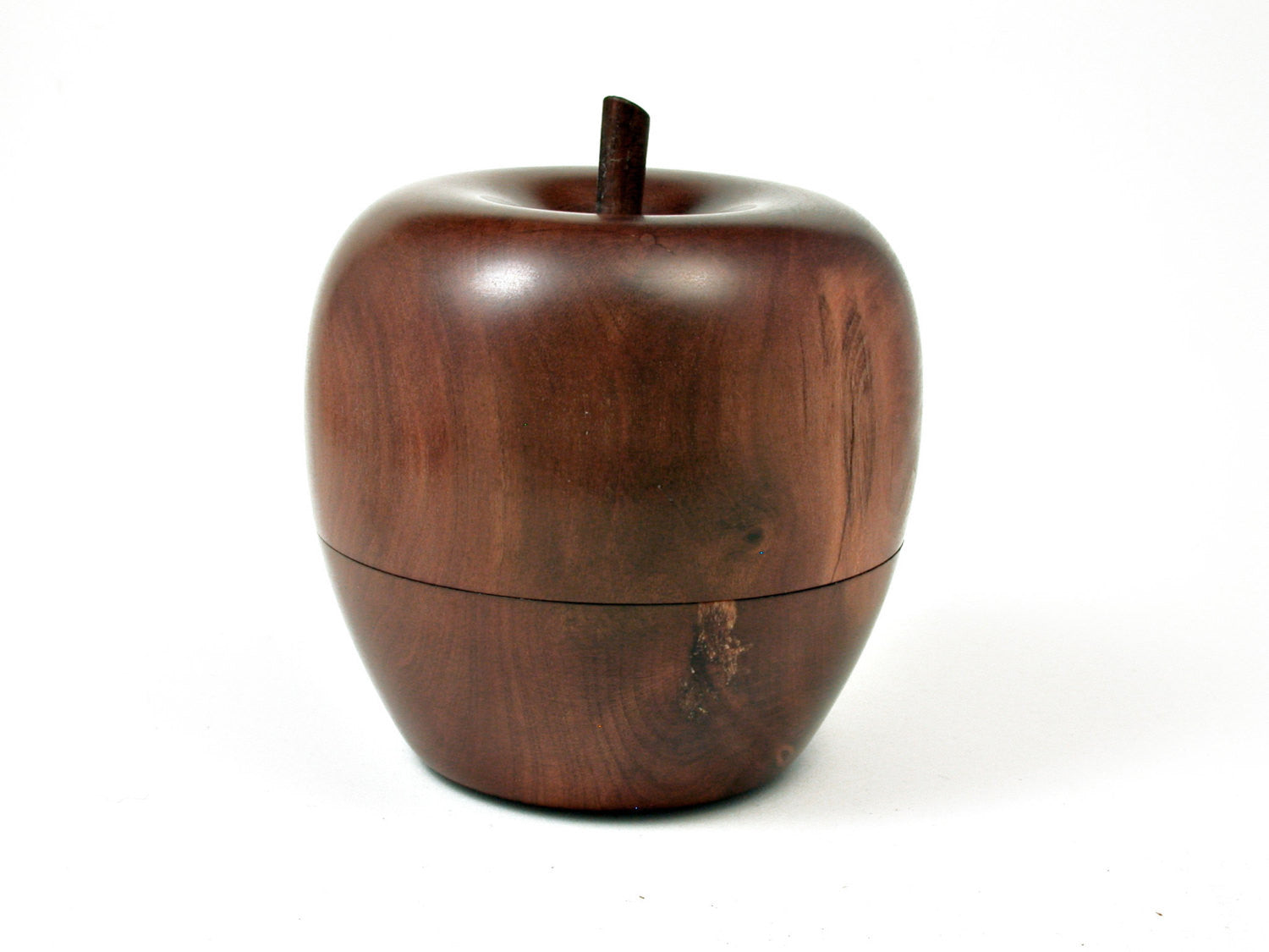 LV-1829  Manzanita & Ebony Apple Threaded Trinket Box, Jewelry Box-SCREW CAP