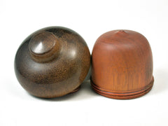 LV-1336 Golden Wood & Greenheart Hand Turned Acorn Trinket Box, Keepsakes, Jewelry Box-SCREW CAP