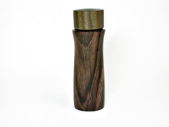 LV-1806  Mun Ebony & Verawood Slim Wooden Pill Box, Toothpick Holder, Needle Case-SCREW CAP