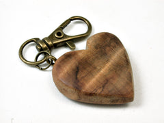 LV-1735 Japanese Sugi Wooden Heart Shaped Charm, Keychain, Wedding Favor-HAND CARVED