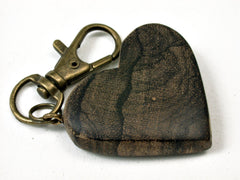 LV-1775 Ziricote Wooden Heart Shaped Charm, Keychain, Wedding Favor-HAND CARVED