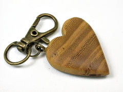 LV-1743 Osage Orange Wooden Heart Shaped Charm, Keychain, Wedding Favor-HAND CARVED