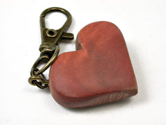 LV-1749  Pink Ivory Wooden Heart Shaped Charm, Keychain, Wedding Favor-HAND CARVED