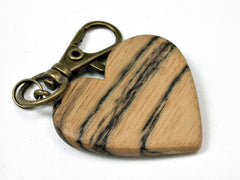 LV-1745 Black & White Ebony Wooden Heart Shaped Charm, Keychain, Wedding Favor-HAND CARVED