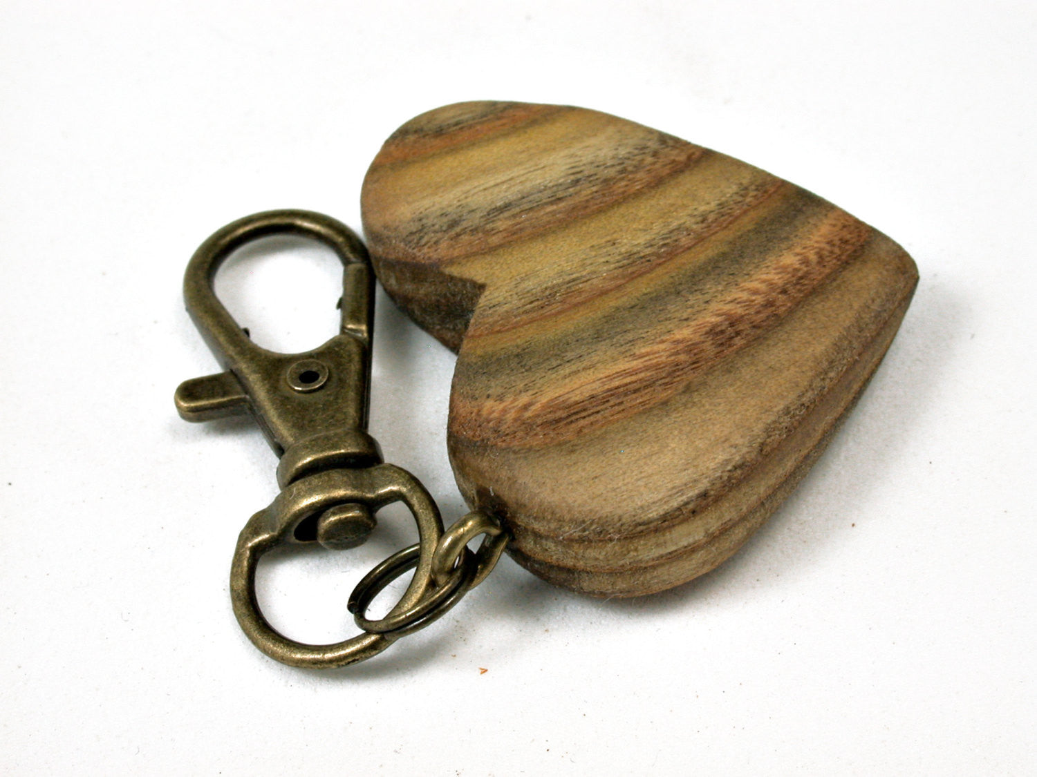 LV-1767 Staghorn Sumac Wooden Heart Shaped Charm, Keychain, Wedding Favor-HAND CARVED