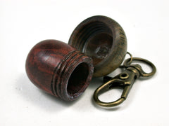 LV-1834 Logwood Burl & Verawood Acorn Charm, Pill Holder, Memorial Pendant-SCREW CAP