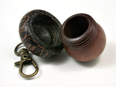 LV-1837 Manzanita & Black Palm Acorn Charm, Pill Holder, Memorial Pendant-SCREW CAP