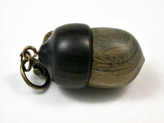 LV-1832 Verawood & Ebony Acorn Charm, Pill Holder, Memorial Pendant-SCREW CAP