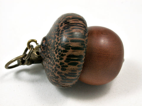 LV-1837 Manzanita & Black Palm Acorn Charm, Pill Holder, Memorial Pendant-SCREW CAP