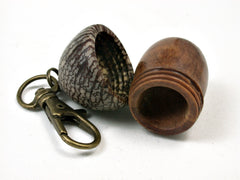 LV-1849 Sugi & Betelnut Acorn Charm, Pill Holder, Memorial Pendant-SCREW CAP