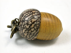 LV-1856 Osage Orange & Betelnut Acorn Charm, Pill Holder, Cash Stash-SCREW CAP