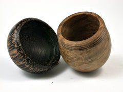 LV-1870  Pollyana Burl & Black Palm Acorn Trinket Box, Keepsakes, Jewelry Box-SCREW CAP
