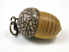 LV-1856 Osage Orange & Betelnut Acorn Charm, Pill Holder, Cash Stash-SCREW CAP