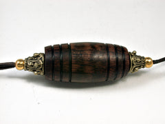 LV-1858 Snakewood Pendant Necklace, Secret Compartment, Memorial Jewelry -SCREW CAP