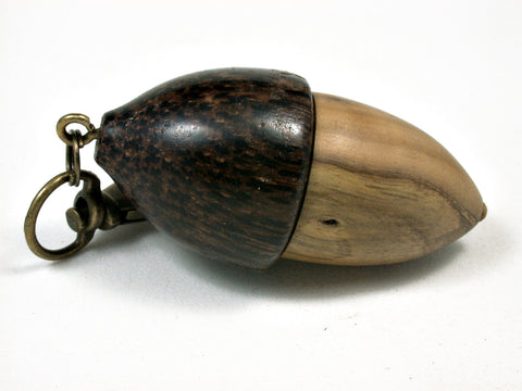 LV-1875 Creosote & Black Palm Acorn Pendant Charm, Pill Holder, Cash Stash-SCREW CAP