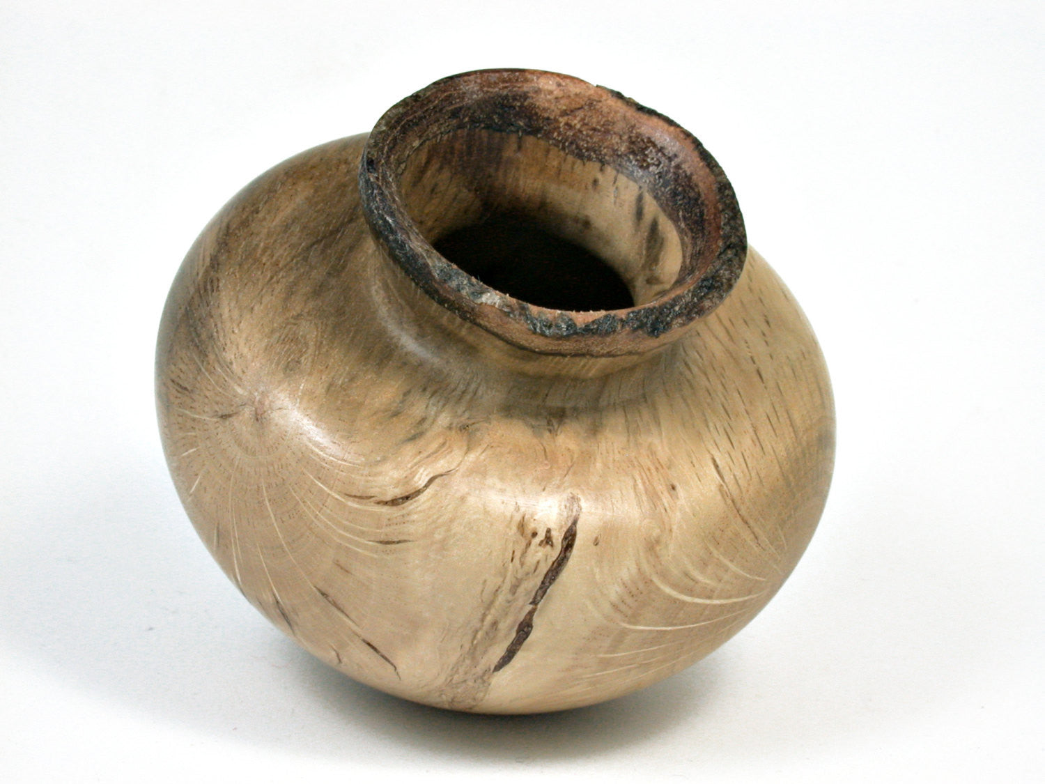 LV-1794 Coast Live Oak Wood Turned Vessel, Weed Pot, Hollow Form, Vase with Natural Edge