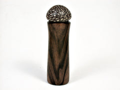 LV-1883 Mun Ebony & Betelnut Wooden Slim Pill Box, Toothpick Holder, Needle Case-SCREW CAP