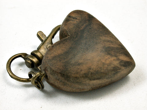 LV-1742 Pistashio Wooden Heart Shaped Charm, Keychain, Wedding Favor-HAND CARVED