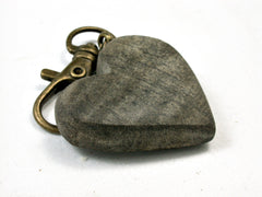 LV-1759 Curly Buckeye Wooden Heart Shaped Charm, Keychain, Wedding Favor-HAND CARVED