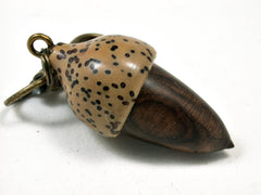 LV-1889 Desert Ironwood & Palm Nut Acorn Pendant Charm, Pill Holder-SCREW CAP