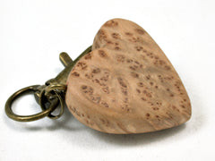 LV-1895 Bald Cypress Burl Wooden Heart Shaped Charm, Keychain, Wedding Favor-HAND CARVED
