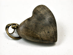 LV-1896 Buckeye Burl Wooden Heart Shaped Charm, Keychain, Wedding Favor-HAND CARVED