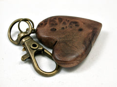 LV-1897 Redwood Burl Wooden Heart Shaped Charm, Keychain, Wedding Favor-HAND CARVED