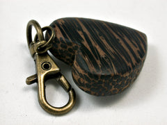 LV-1899 Black Palm Wooden Heart Shaped Charm, Keychain, Wedding Favor-HAND CARVED