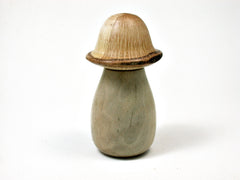 LV-1908 Holly & Oak Wooden Mushroom Threaded Trinket Box, Pill, Jewelry Box-SCREW CAP