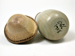 LV-1908 Holly & Oak Wooden Mushroom Threaded Trinket Box, Pill, Jewelry Box-SCREW CAP