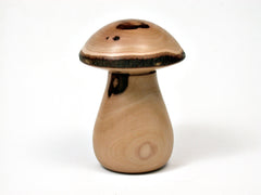 LV-1906 Red-Tip Photinia Wooden Mushroom Threaded Trinket Box, Pill, Jewelry Box-SCREW CAP