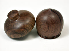 LV-1927 Siamese Rosewood & Tambooti Wooden Acorn Trinket Box, Keepsake, Jewelry Box-SCREW CAP