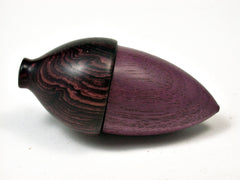 LV-1931 Purpleheart & Camatillo Wooden Acorn Trinket Box, Keepsake, Jewelry Box-SCREW CAP