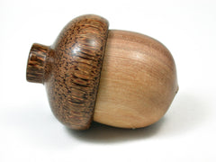 LV-1933 Hawaiian Sandalwood & Palm Wooden Acorn Trinket Box, Keepsake, Jewelry Box-SCREW CAP