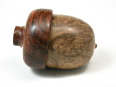 LV-1921 York Gum Burl & Cocobolo Wooden Acorn Trinket Box, Keepsake, Jewelry Box-SCREW CAP