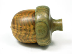 LV-1924 Chittum Burl & Verawood Wooden Acorn Trinket Box, Keepsake, Jewelry Box-SCREW CAP