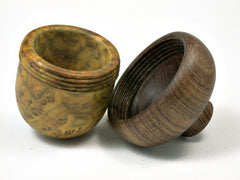 LV-1916 Chittum Burl & Tambooti Wooden Acorn Trinket Box, Keepsakes, Jewelry Box-SCREW CAP